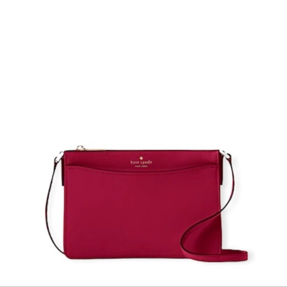 KATE SPADE ♠️ Cross Body leather bag. Gorgeous Berry Cobbler color. 🍂🍃🍁 - Picture 1 of 3